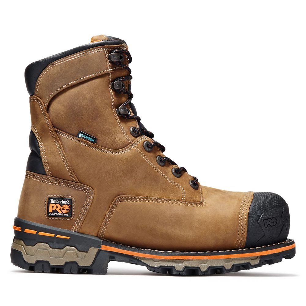 Bocanci De Muncă Timberland Barbati Maro/Negrii - Pro® Boondock 8" Comp Toe - Romania - OBUXNI698